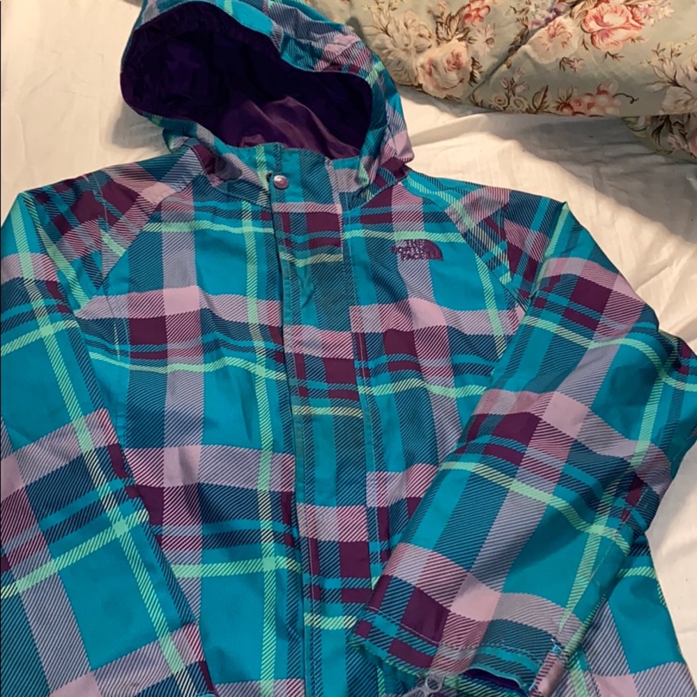 COPY - Big girl used Northface plaid jacket 14/16!